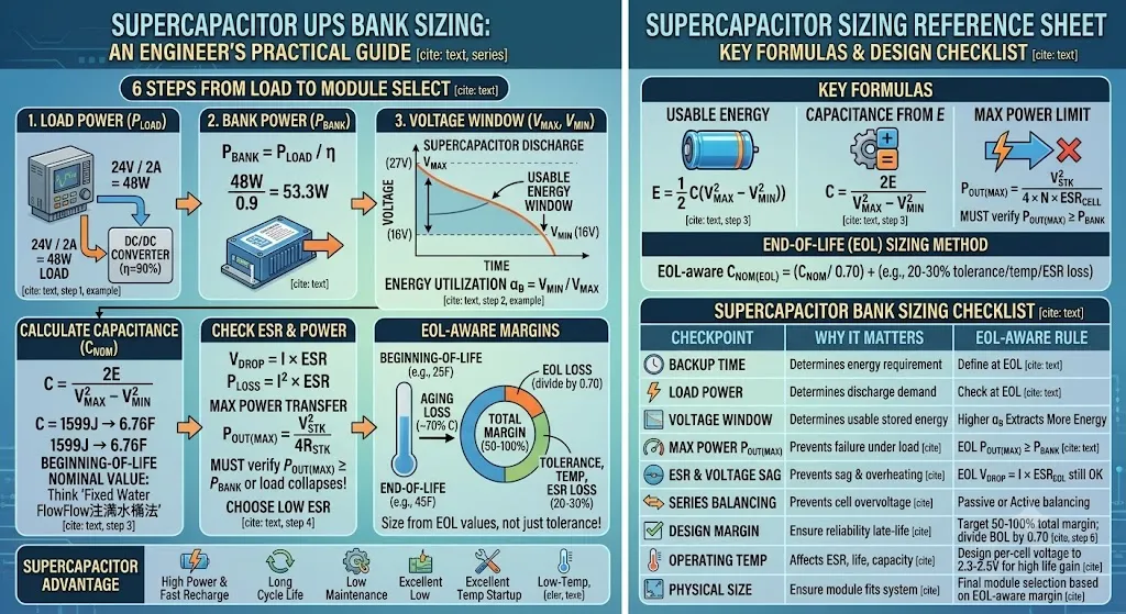 How to Size a Supercapacitor Bank for UPS Backup