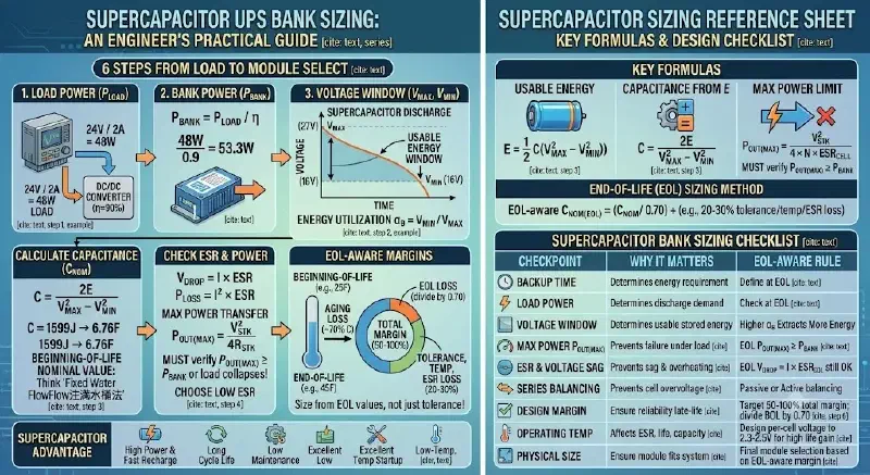 Hybrid battery and supercapacitor UPS backup system