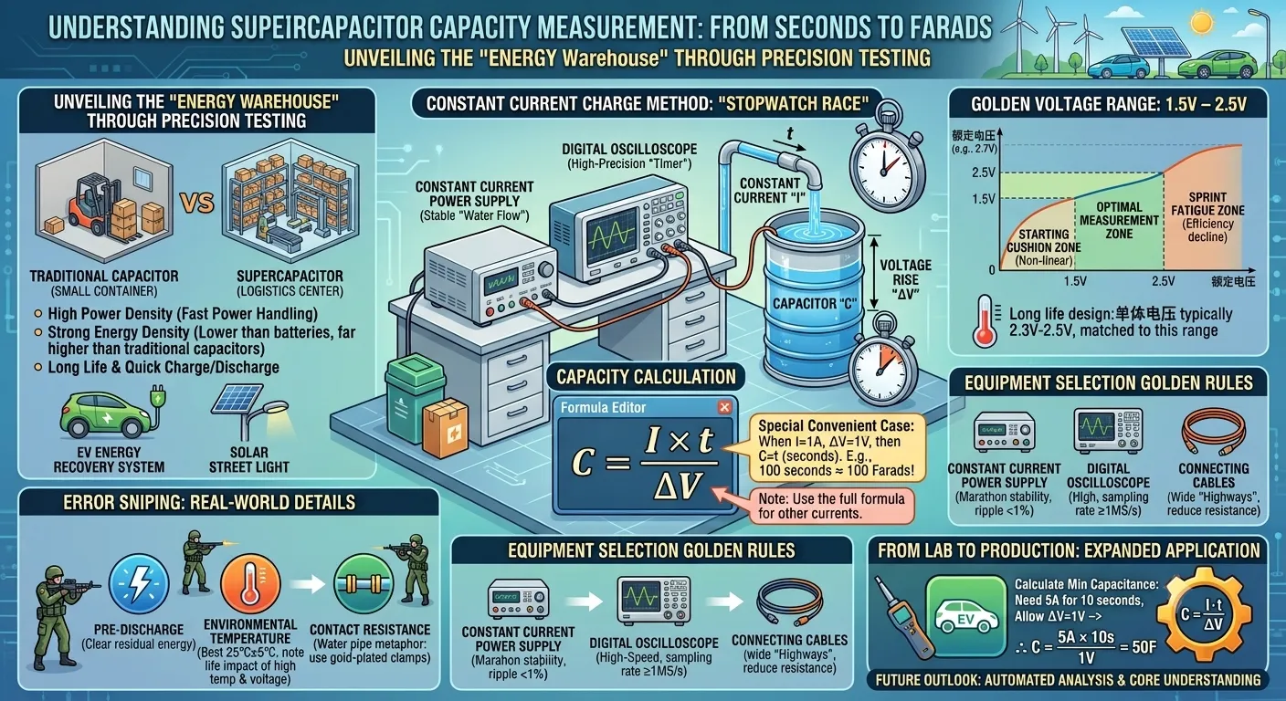Cómo medir la capacidad de un supercapacitor: guía paso a paso